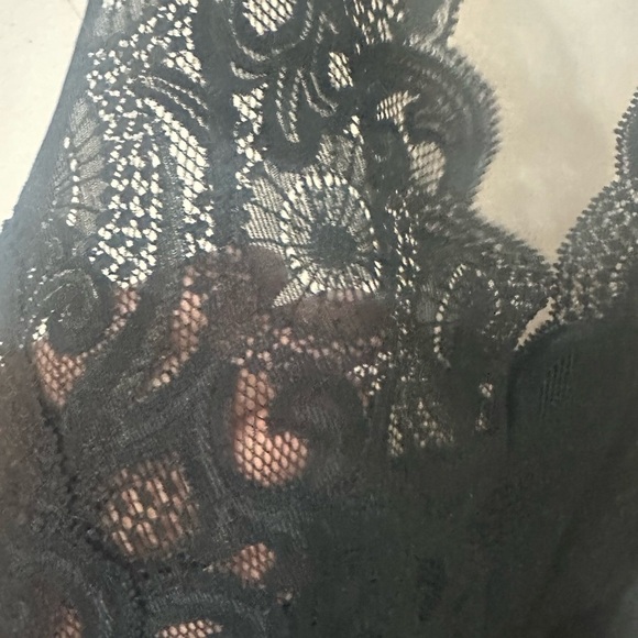 Vintage Victoria Secret Gold Label Sexy Black Silky Satin Slip Dress Lingerie Lg - Picture 6 of 8